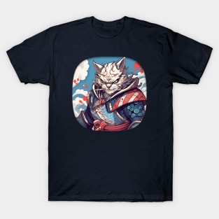 Japanese Cat Samurai Warrior T-Shirt